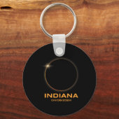 Gesamt Solar Eclipse 2024 Totality Indiana Schlüsselanhänger (Vorderseite)