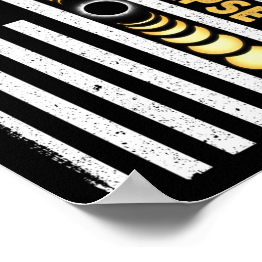 Gesamt Solar Eclipse 2024 Totality Phases US Ameri Poster (Ecke)