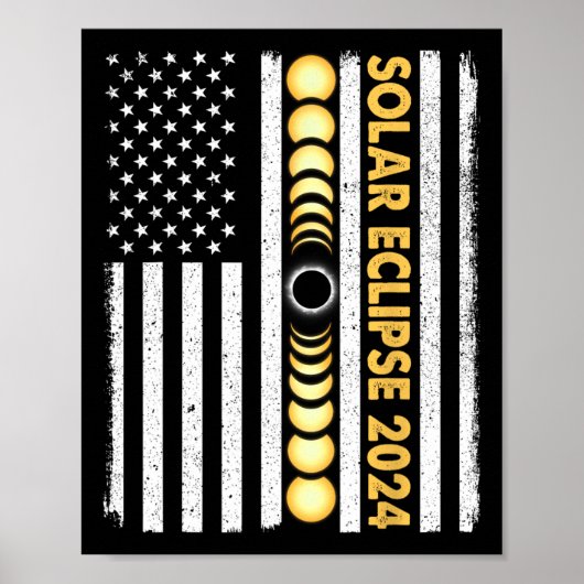 Gesamt Solar Eclipse 2024 Totality Phases US Ameri Poster (Vorne)