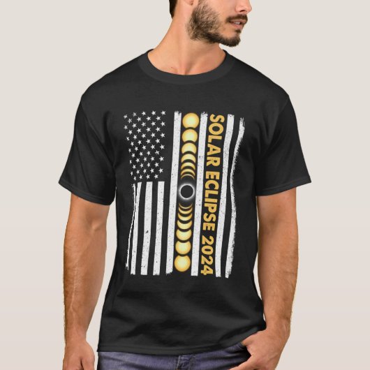 Gesamt Solar Eclipse 2024 Totality Phases US Ameri T-Shirt (Vorderseite)