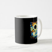 Gesamt Solar Eclipse 2024 Van Gogh Starry Night Ca Kaffeetasse (VorderseiteRechts)