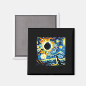 Gesamt Solar Eclipse 2024 Van Gogh Starry Night Ca Magnet (Vorderseite/Rückseite)