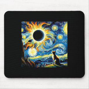 Gesamt Solar Eclipse 2024 Van Gogh Starry Night Ca Mousepad