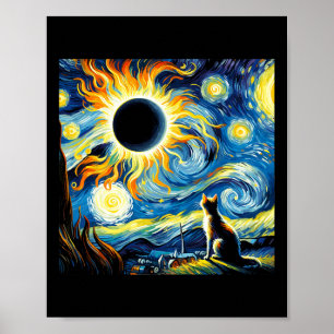 Gesamt Solar Eclipse 2024 Van Gogh Starry Night Ca Poster