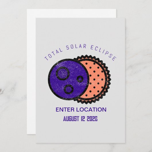 Gesamt Solar Eclipse 2026 Custom Einladung (Vorne/Hinten)