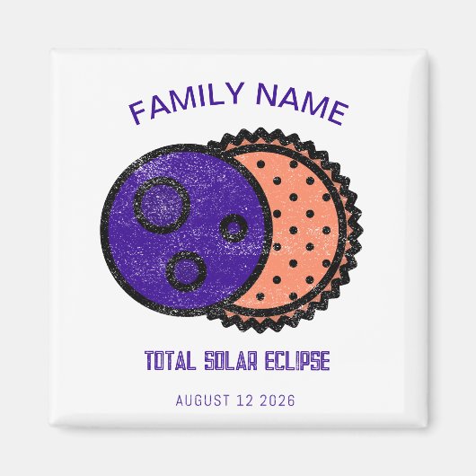 Gesamt Solar Eclipse 2026 Custom Magnet (Vorne)