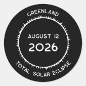 Gesamt Solar Eclipse 2026 Grönland Runder Aufkleber (Vorderseite)