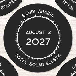 Gesamt Solar Eclipse 2027 Saudi-Arabien Runder Aufkleber