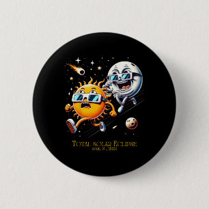 Gesamt Solar Eclipse 8-4-2024 Sun Flees Moon Eclip Button