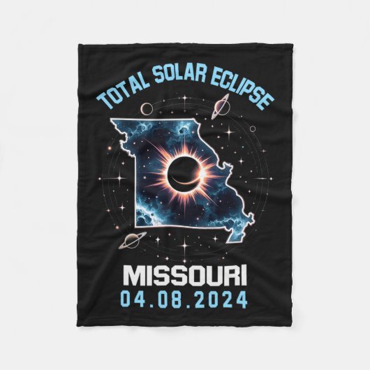 Gesamt Solar Eclipse 8. April 2024 Missouri Totali Fleecedecke (Vorderseite)