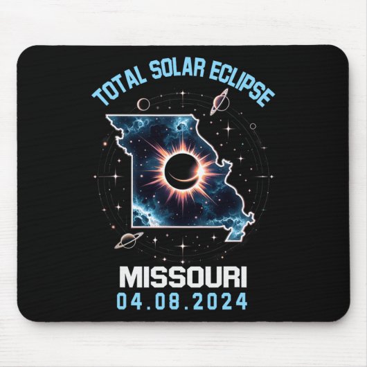 Gesamt Solar Eclipse 8. April 2024 Missouri Totali Mousepad (Vorne)