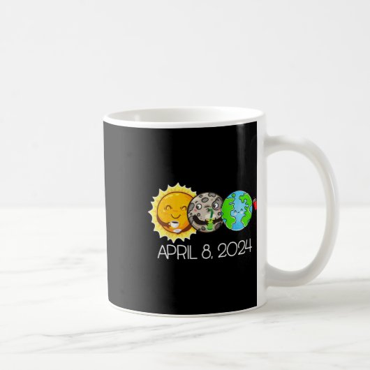 Gesamt Solar Eclipse 8. April 2024 Moon Astronomy Kaffeetasse (Rechts)