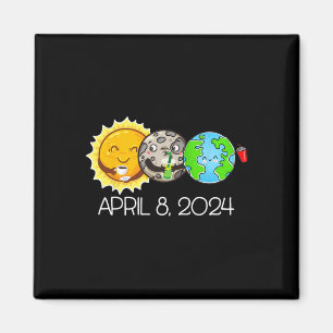 Gesamt Solar Eclipse 8. April 2024 Moon Astronomy Magnet