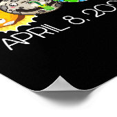 Gesamt Solar Eclipse 8. April 2024 Moon Astronomy Poster (Ecke)