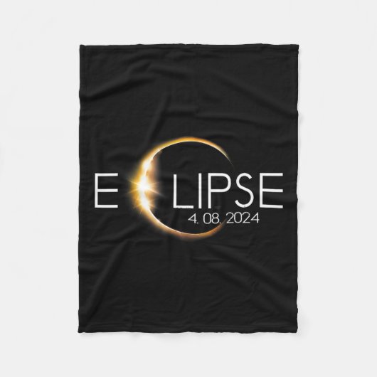 Gesamt Solar Eclipse 8. April 2024 Totalität Fleecedecke (Vorderseite)