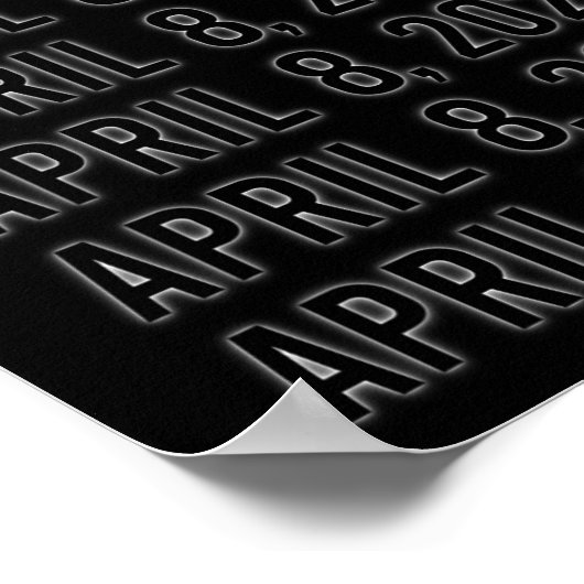 Gesamt Solar Eclipse 8. April 2024 Totalität Poster (Ecke)