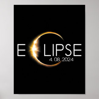 Gesamt Solar Eclipse 8. April 2024 Totalität Poster