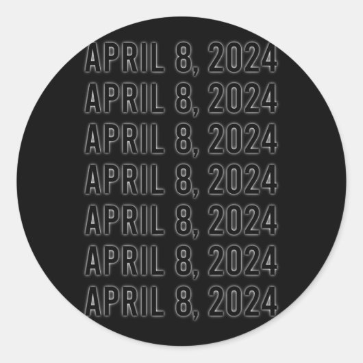 Gesamt Solar Eclipse 8. April 2024 Totalität Runder Aufkleber (Vorderseite)