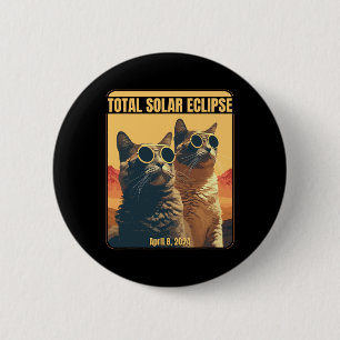 Gesamt Solar Eclipse 8. April Eclipse Cats Button