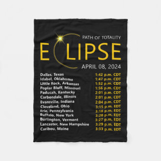 Gesamt Solar Eclipse Apirl 08 2024 Eclipse Karte T Fleecedecke