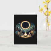 Gesamt Solar Eclipse April 2024 Alien Cat Camping Karte (Gelbe Blume)