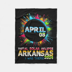 Gesamt Solar Eclipse Arkansas 2024 Farbiges Totali Fleecedecke