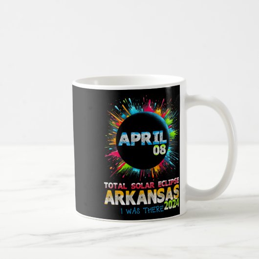 Gesamt Solar Eclipse Arkansas 2024 Farbiges Totali Kaffeetasse (Rechts)