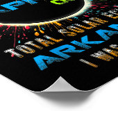 Gesamt Solar Eclipse Arkansas 2024 Farbiges Totali Poster (Ecke)