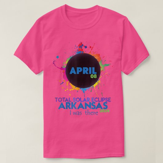 Gesamt Solar Eclipse Arkansas 2024 Farbiges Totali T-Shirt (Design vorne)
