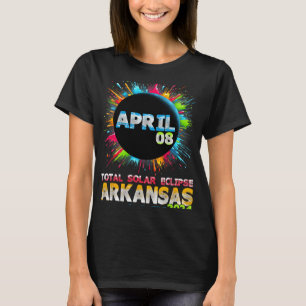 Gesamt Solar Eclipse Arkansas 2024 Farbiges Totali T-Shirt