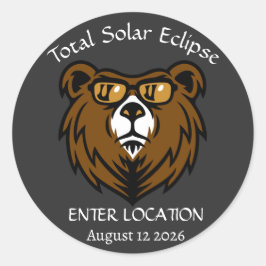 Gesamt Solar Eclipse Aug 12 2026 Custom Runder Aufkleber