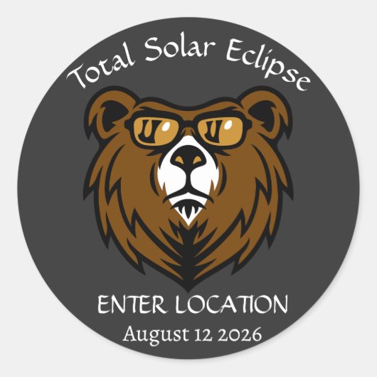 Gesamt Solar Eclipse Aug 12 2026 Custom Runder Aufkleber (Vorderseite)