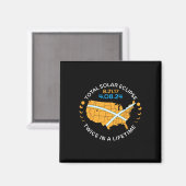 Gesamt Solar-Eclipse Aug 21 17 April 8 24 Zweimal  Magnet (Vorderseite/Rückseite)