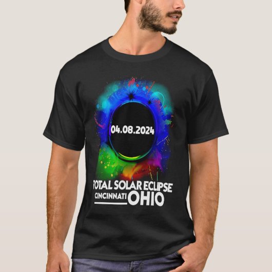 Gesamt Solar Eclipse Cincinnati OHIO 8. April 2024 T-Shirt (Vorderseite)