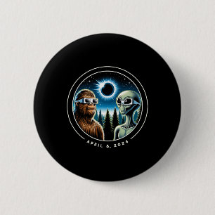Gesamt Solar Eclipse Funny Bigfoot Alien April Dat Button