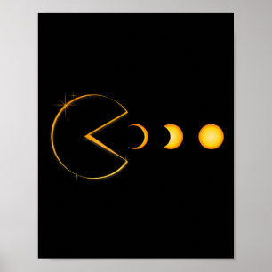 Gesamt Solar Eclipse Funny Gamer Eating Solar Men Poster