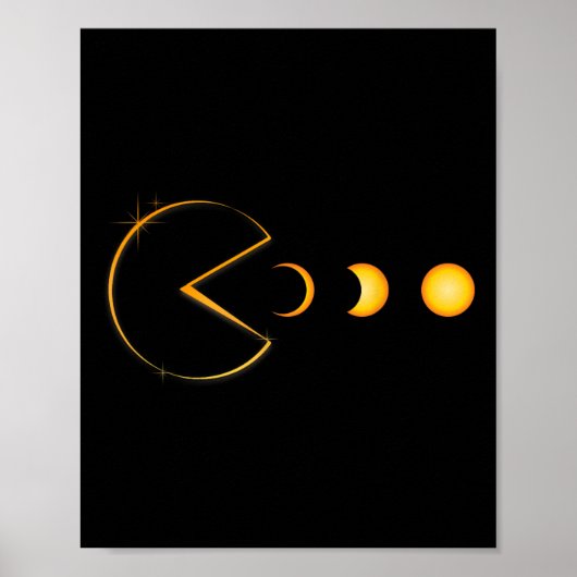 Gesamt Solar Eclipse Funny Gamer Eating Solar Men  Poster (Vorne)