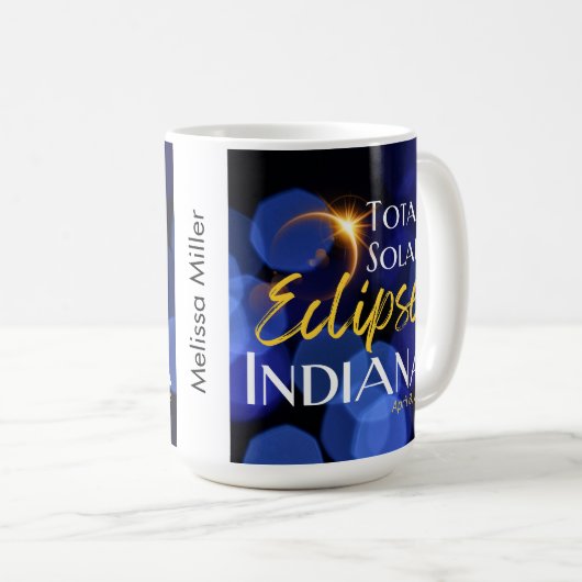 Gesamt Solar Eclipse Indiana 8. April 2024 Kaffeetasse (VorderseiteRechts)