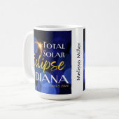 Gesamt Solar Eclipse Indiana 8. April 2024 Kaffeetasse (Vorderseite Links)