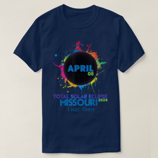 Gesamt Solar Eclipse Missouri 2024 Farbiges Totali T-Shirt (Design vorne)
