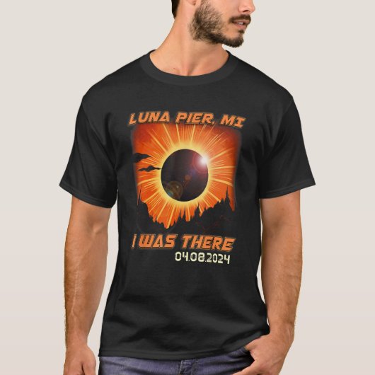 Gesamt Solar Eclipse Mountain Wandern Luna Pier MI T-Shirt (Vorderseite)