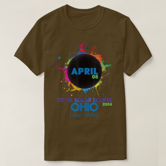 Gesamt Solar Eclipse Ohio 2024 Farbenfrohe Totalit T-Shirt (Design vorne)