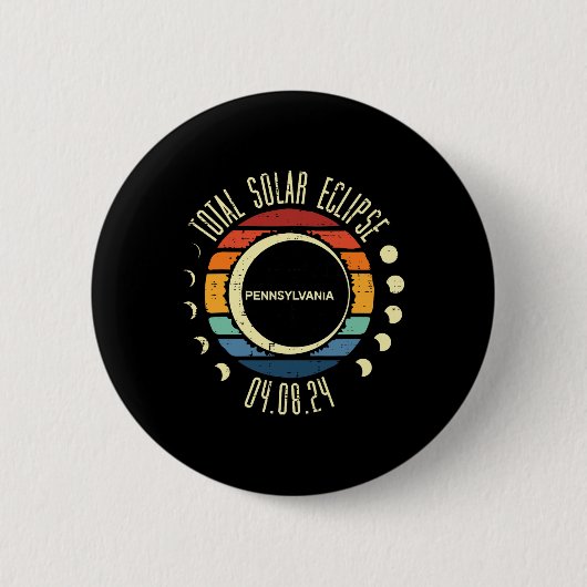 Gesamt Solar Eclipse Pennsylvania Retro 04,08 Men Button (Vorderseite)