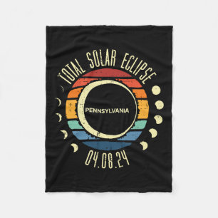 Gesamt Solar Eclipse Pennsylvania Retro 04,08 Men Fleecedecke