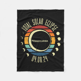 Gesamt Solar Eclipse Pennsylvania Retro 04,08 Men  Fleecedecke