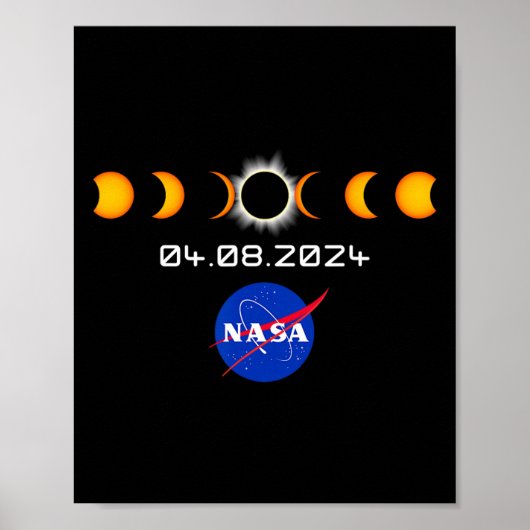Gesamt Solar Eclipse S 2024 April 8 Totalität Poster (Vorne)