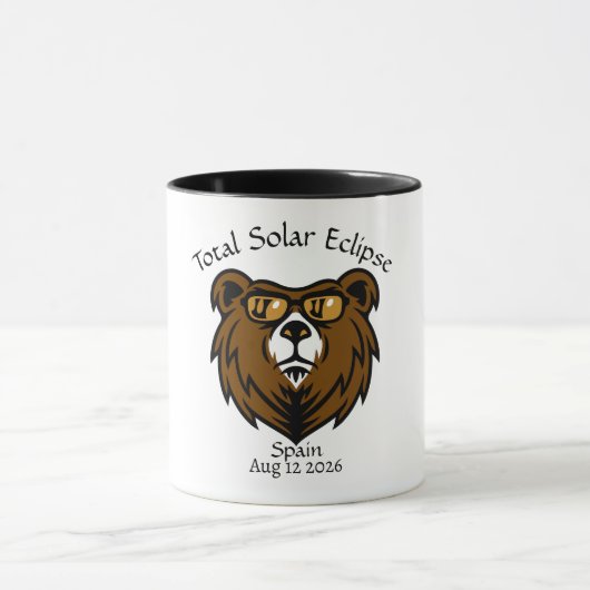 Gesamt Solar Eclipse Spanien 2026 Custom Tasse (Zentrum)