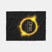 Gesamt Solar Eclipse Spring America April 04.08.24 Fleecedecke (Vorderseite (Horizontal))