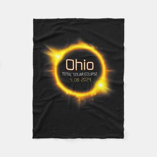 Gesamt Solar Eclipse Spring America April 04.08.24 Fleecedecke (Vorderseite)