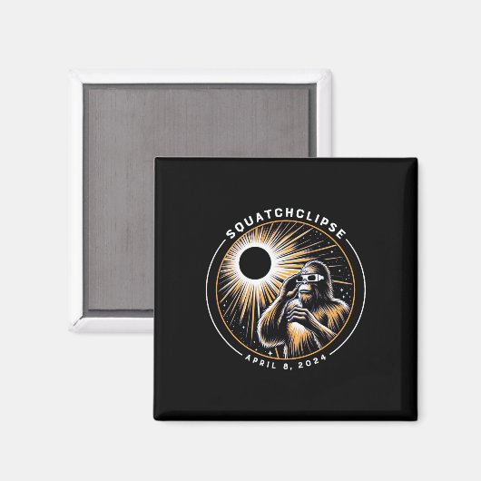 Gesamt Solar Eclipse Squatchclipse Bigfoot Magnet (Vorderseite/Rückseite)
